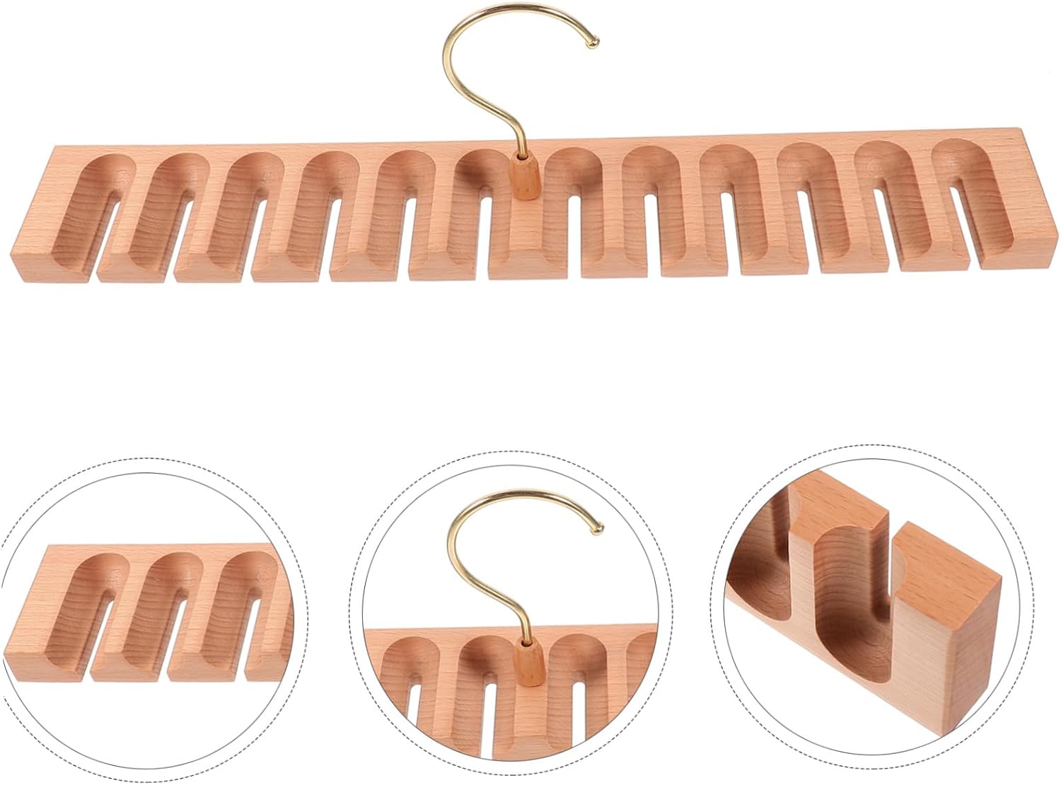 Luxshiny 4pcs Stylish Belt Organizer for Wardrobe 12 Compartment Belt Hangers Wall Mount