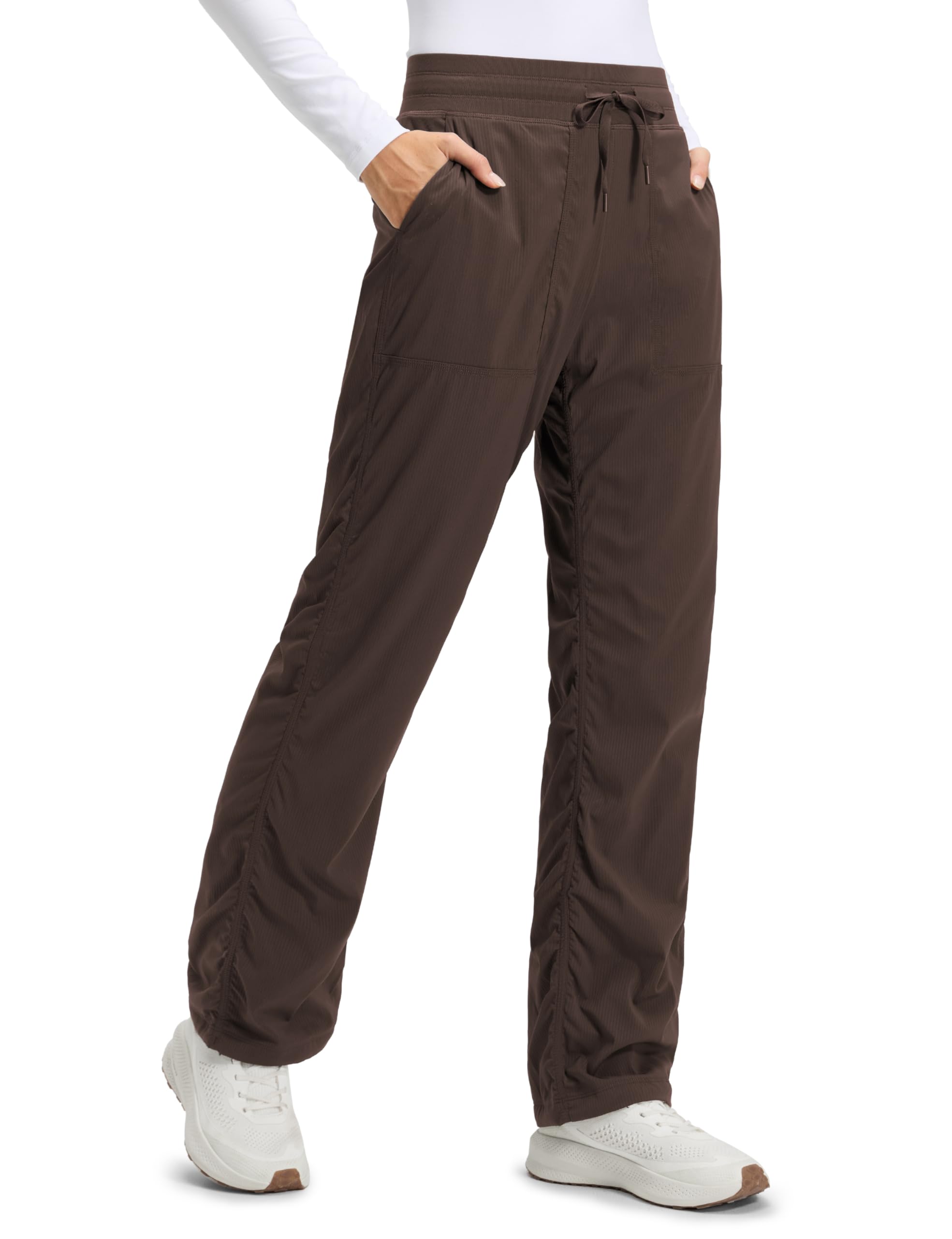 CRZ YOGA Fleece Lined Athletic Pants for Women 30" - Water Resistance Thermal Casual Work Winter Outdoor Joggers Warm