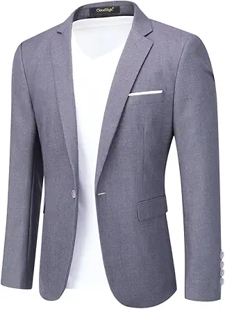 Cloudstyle Men\'s Suit Jacket One Button Slim Fit Sport Coat