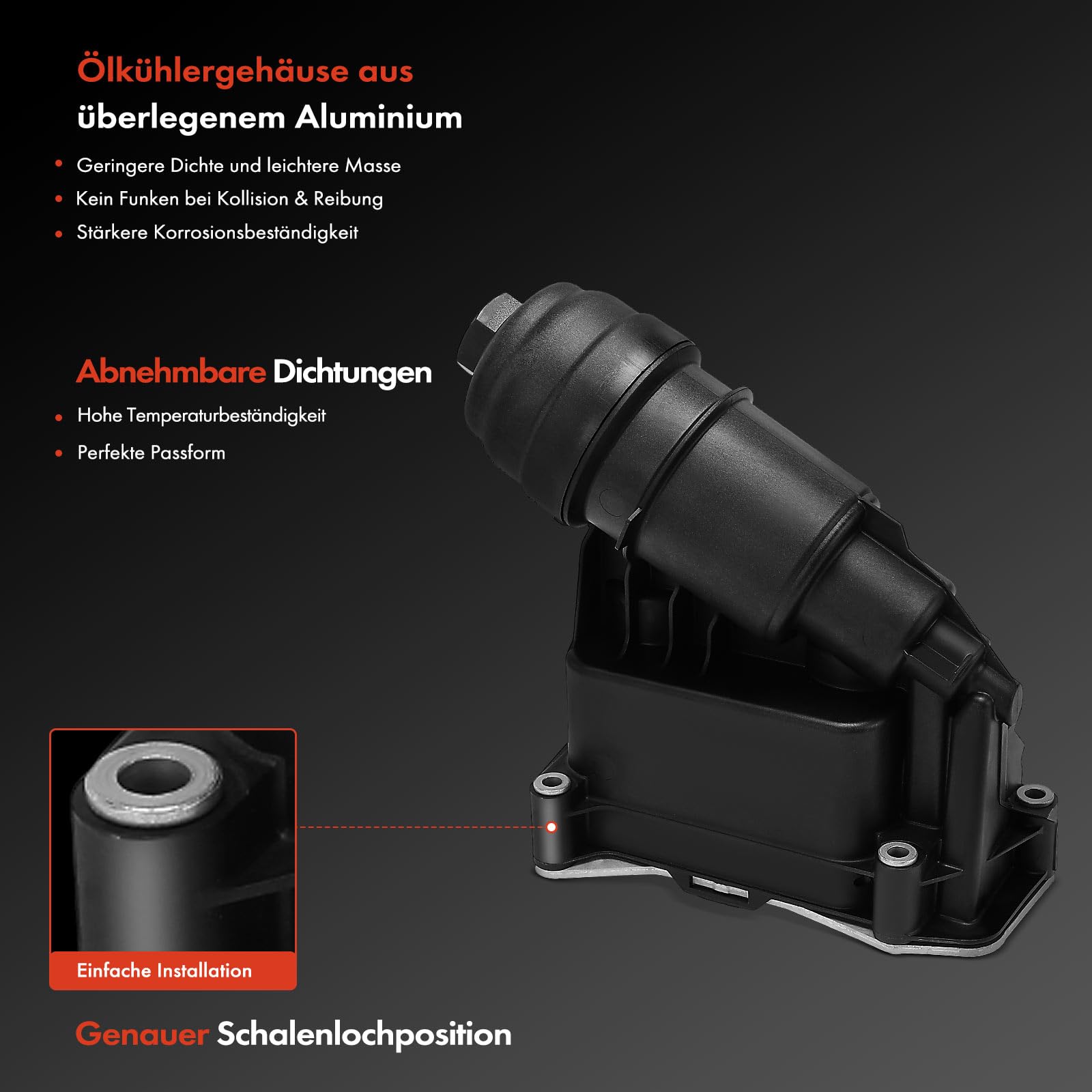 Frankberg Ölkühler Motoröl Ölfiltergehäuse Diesel Kompatibel mit 1er F20 F21 3er E90 F30 F80 2 Coupe F22 F87 5er F10 X1 E84 Replace# 11427800066