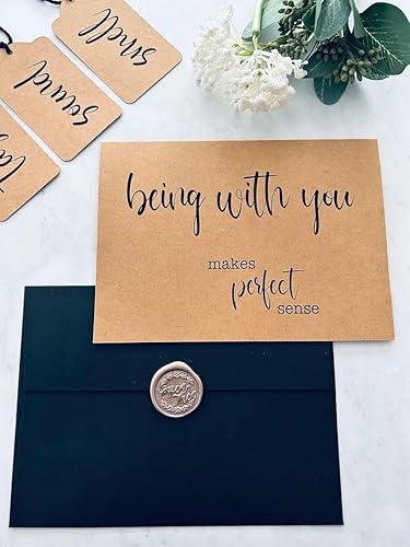 Miniatura 5 de Five 5 Senses Greeting Card Set - Being with you makes perfect sense, I love you with all of my senses - Anniversary cards, Birthday cards - Gifts