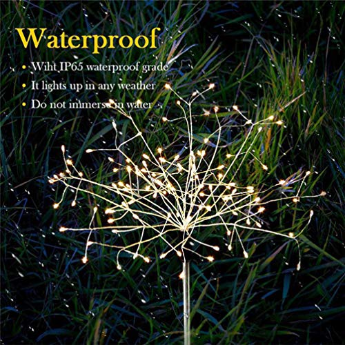 Uonlytech Solar Powered Dandelion Garden Lights Waterproof 153 LEDs Solar Firework Decorative Lights for Yard Pathway Outdoor