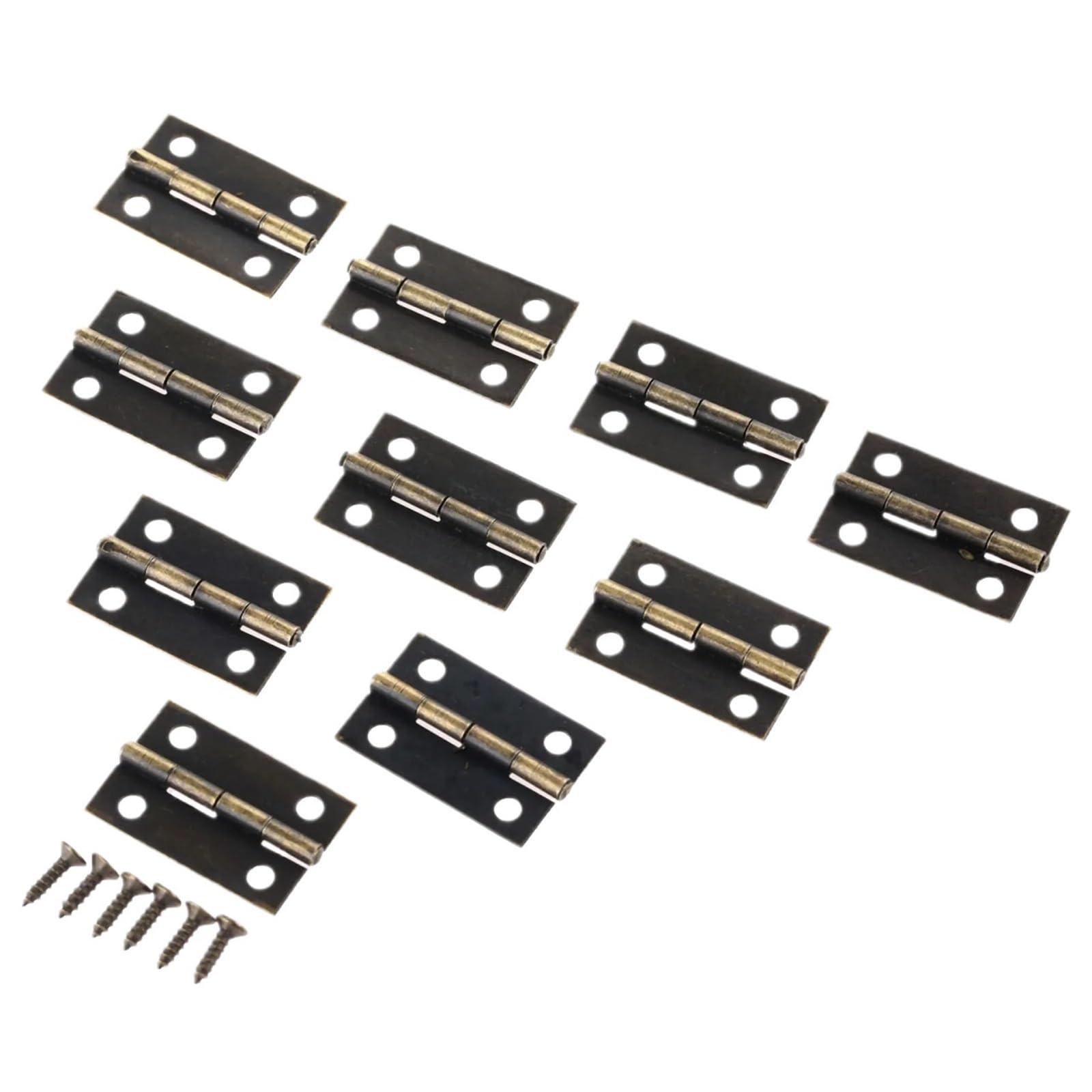 Kdhcvkz Bronze 10Pcs 24 * 16Mm Furniture Hinges Cabinet Door Hinge With Screws(Bronze)