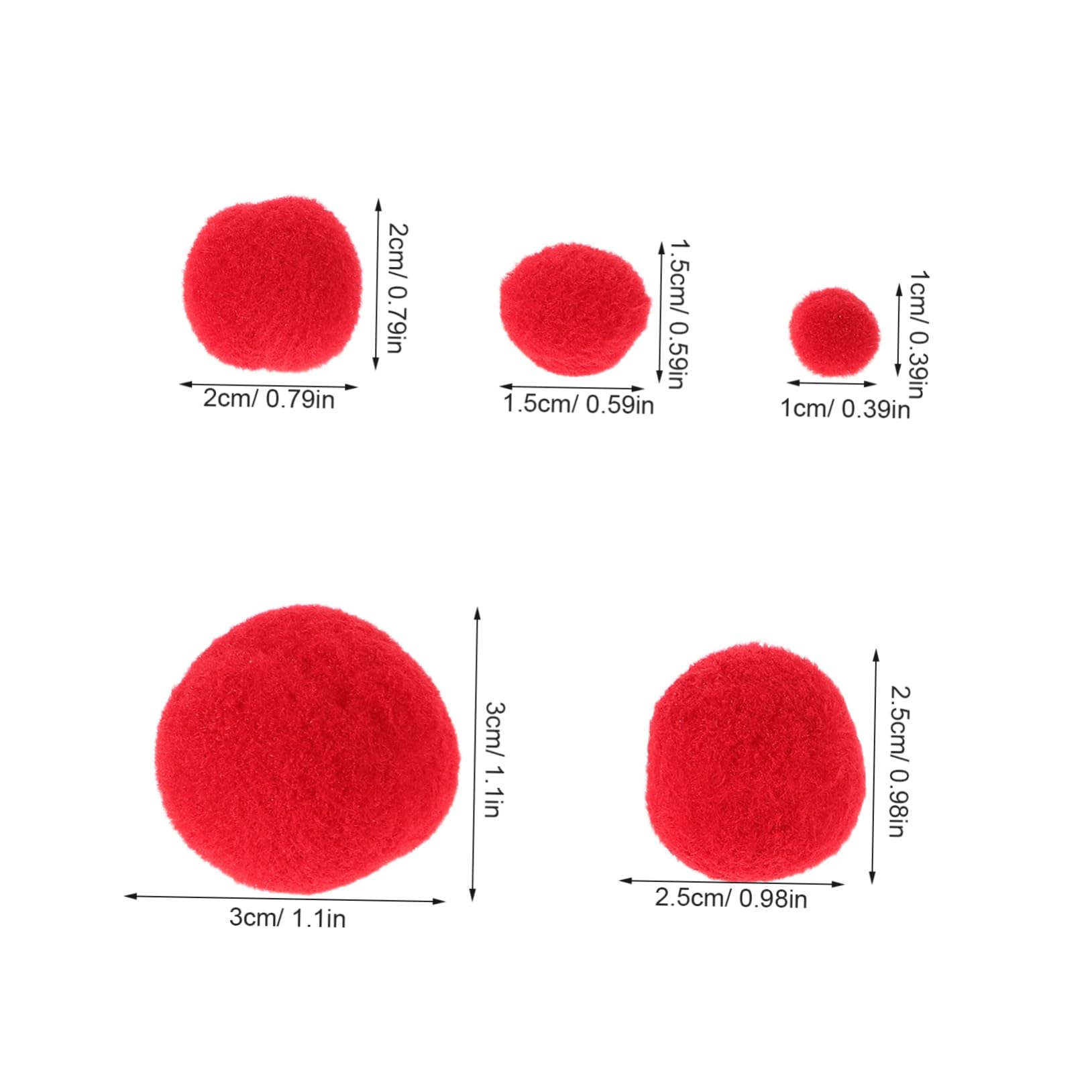 Homoyoyo 500 Flauschige Bastel Pompons in Rot für Selbstgemacht und Schule aus Polyester Kinder und Erwachsenenfreundlich