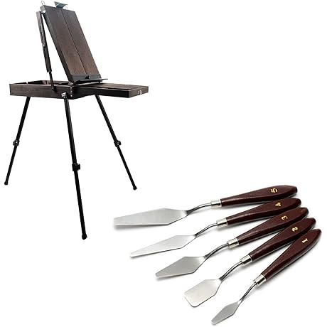 CONDA 70” French Style Easel with 5-Piece Palette Knife Set: The Epitome of Artistry