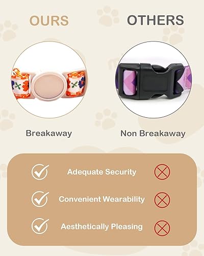 Miniatura 4 de Lindo collar de gatito bordado de flores con campanas, collares de gatos para niños y gatos hembras, ajustable (6.7-12.2 pulgadas) (rosa y morado)