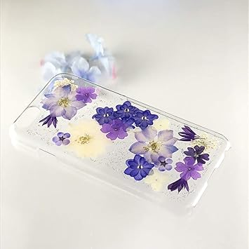 Amazon ハンドメイドの押し花 スマホケース No 6 Iphone ケース アイフォン 押し花 レジン 千鳥草 あじさい 矢車草他 押し花をｕｖレジンでコーティング Iphone7 8 Plus ケース カバー 通販