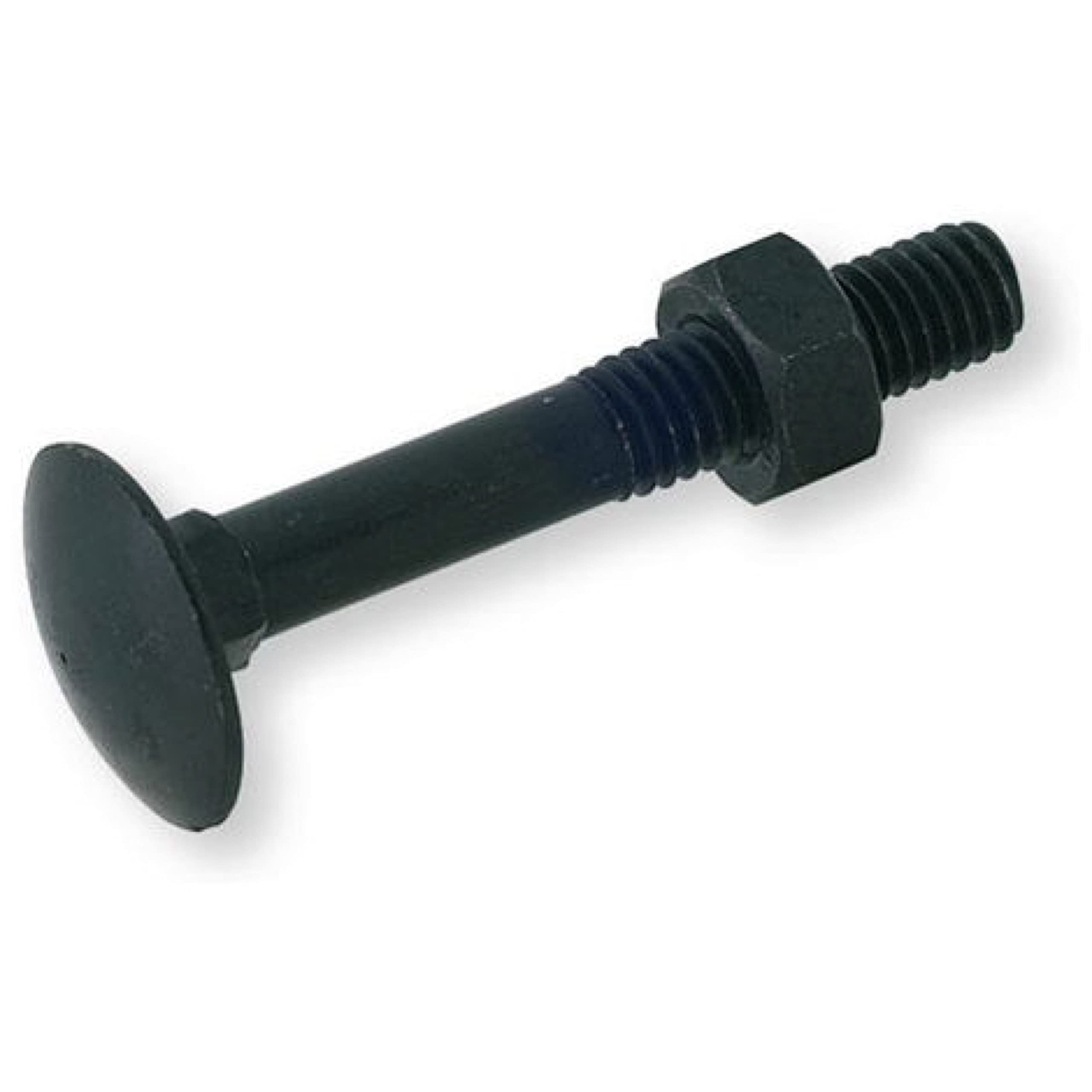 LENNIE, Boulon Tête ronde collet carré TRCC, Zingué noir, Ø7x50, Boulons TRCC avec écrous 6 pans, Tête ronde collet carré, En ac