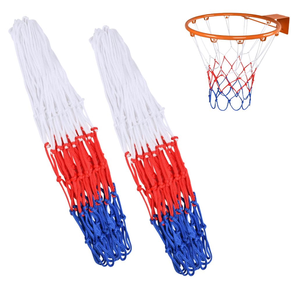 Flintronic Rete da Basket, Rete da Basket Resistente, Rete di Ricambio da Basket Professionale a 12 Anelli, Adatta per Basket, Interni, Esterni, Campi