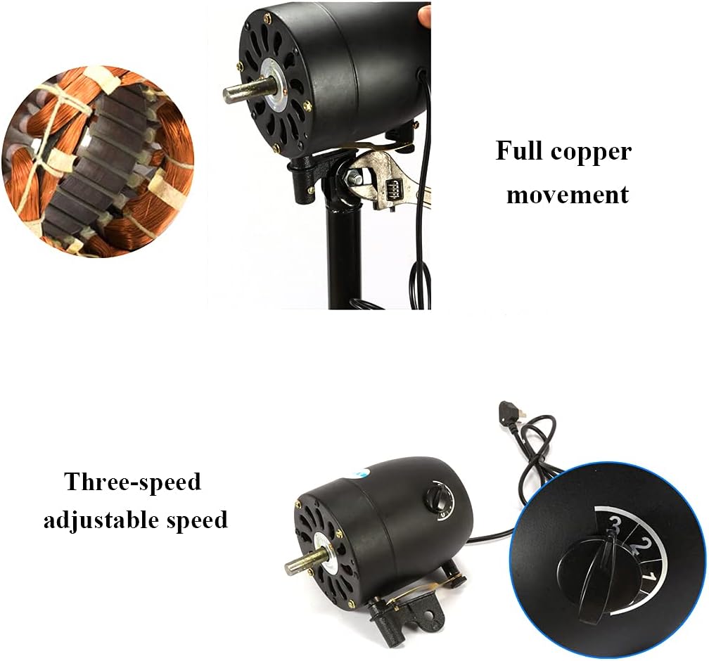 Standing Fan, Oscillating Pedestal Fan, Powerful and Quiet, Copper Motor, 3 Speed, for Home and Office,Black-780MM, Black-780MM