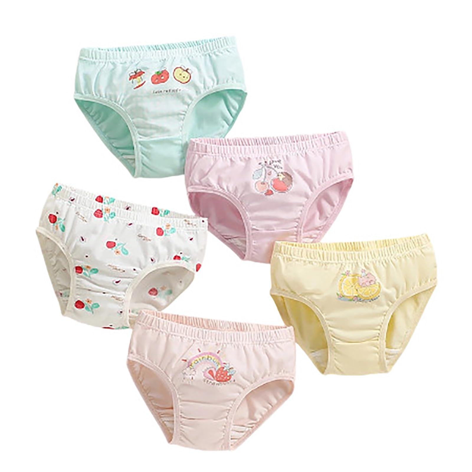 Genérico Bragas Niña 4-12 Años Braguitas Adolescentes Niña Dibujos Animados Panties Cintura Elástica Ligero Ropa Interior Calzoncillos Transpirable Comoda Verano Deportiva