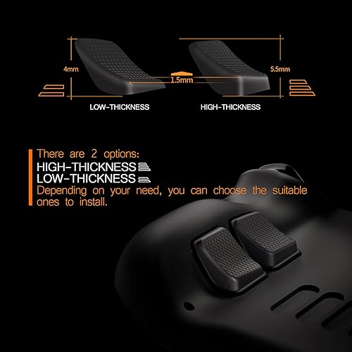 Vista 8 de PlayVital Juego de mejora de botón trasero y empuñaduras para el pulgar para cubierta de vapor