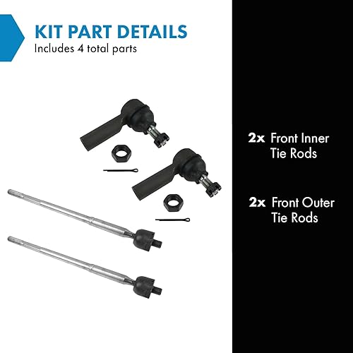 Vista 191 de TRQ - Juego de barras de acoplamiento delanteras interiores y exteriores