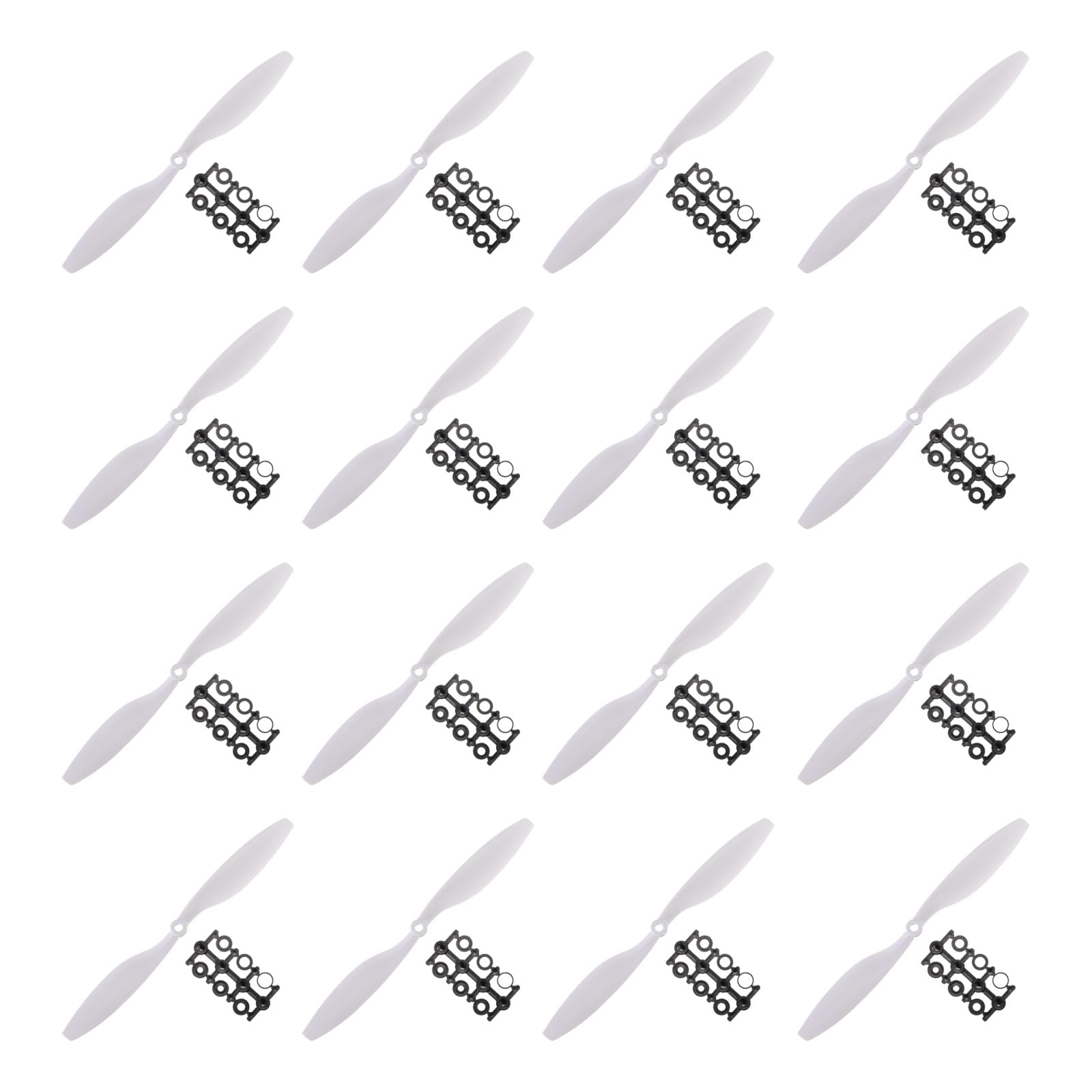sourcing map 1045 Propellers CW CCW 10x4.5 Prop 2-Vane Fixed-Wing White Replacement Props with Adapter Rings for Quadrotor RC Airplane, Pack of 16