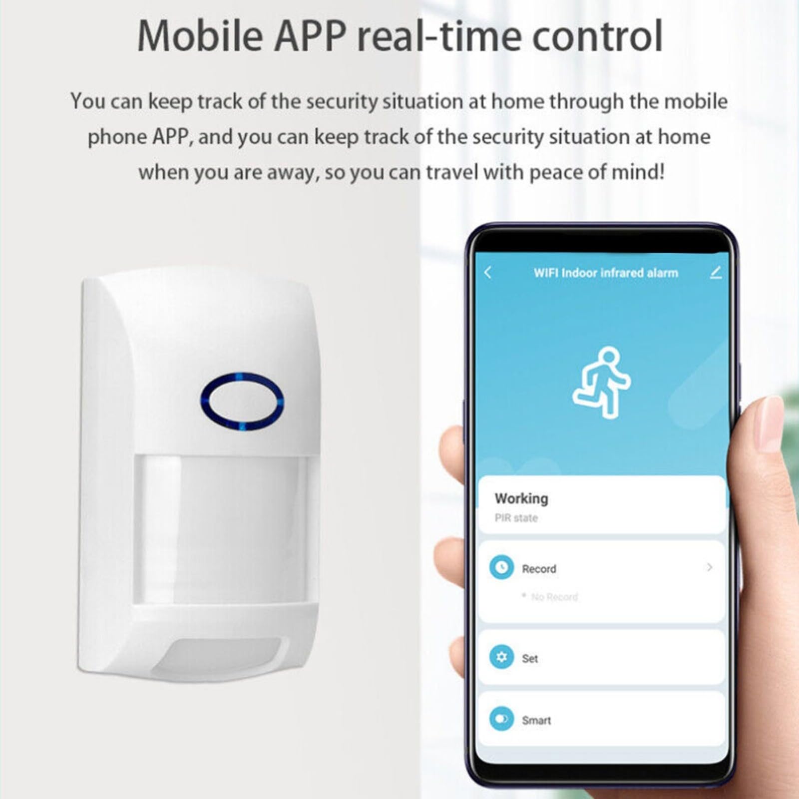 FUBESK Rilevatori intelligenti WiFi a infrarossi, sensore umano rilevatore di movimento, rilevamento ultra ampio, allarme accurato in qualsiasi condizione di illuminazione, compatibile con Tuya Smart