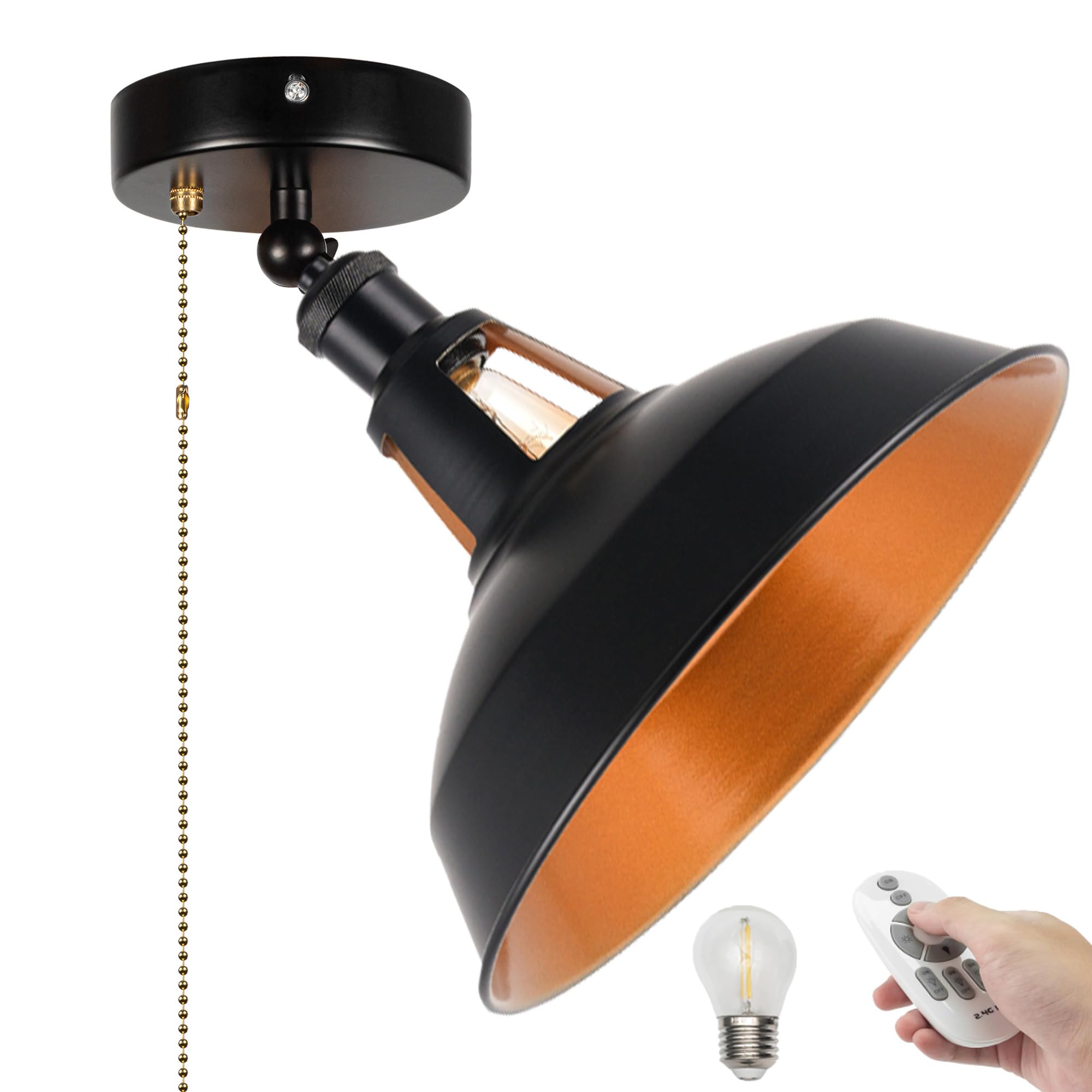 Wohnmobil Beleuchtung 12V,6W Dimmbar Deckenleuchte mit Fernbedienung,Innenbeleuchtung mit E27-Fassung für Wohnmobilen Boot Camper Van,2700-6500K einstellbar TB0196-B&G