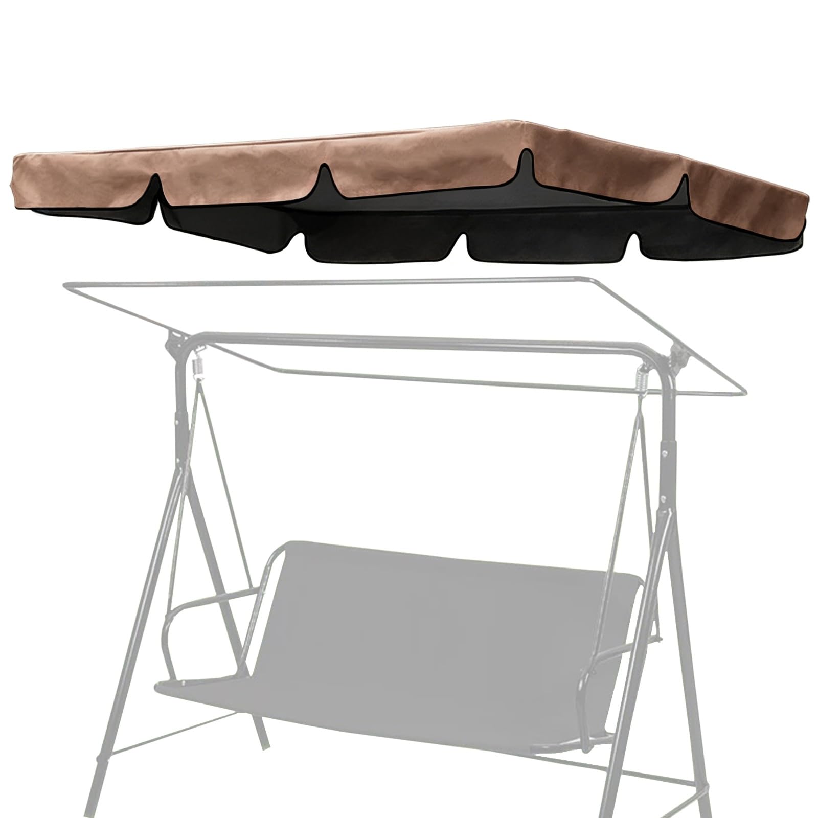 Telo Ricambio per Dondolo, Impermeabile Tettuccio per Dondolo da giardino 195×125cm 249×185cm Tetto a 2-3 posti, antipioggia e antisole TessutoOxford 210D Esterni(Brown,164x114x15cm)