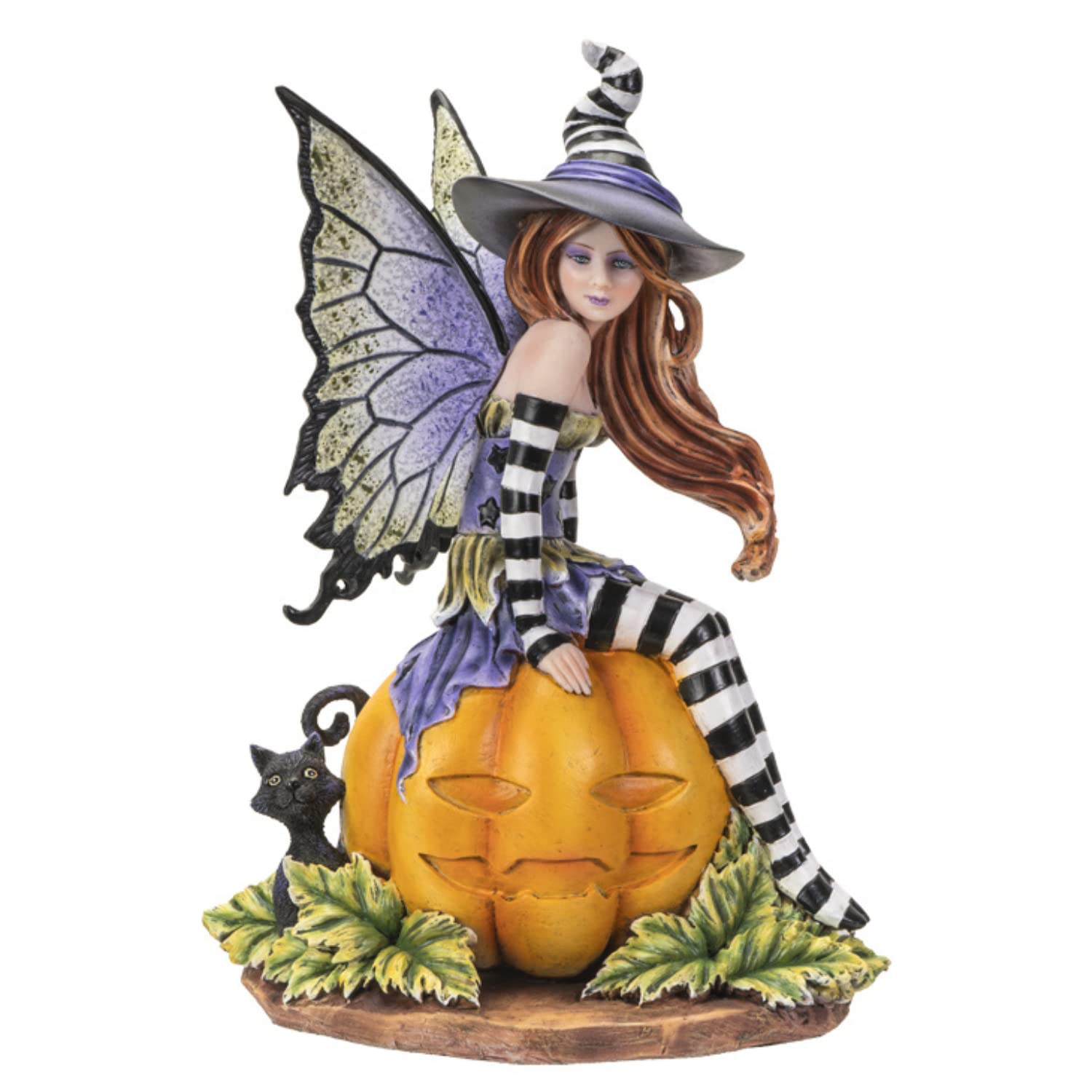 Pacific Giftware Figura de bruja de hadas sobre calabaza, decoraci n de interiores y exteriores para jardines de hadas, Halloween y propietarios nuevos, tama o de 5.5 x 4.5 x 8.25 pulgadas