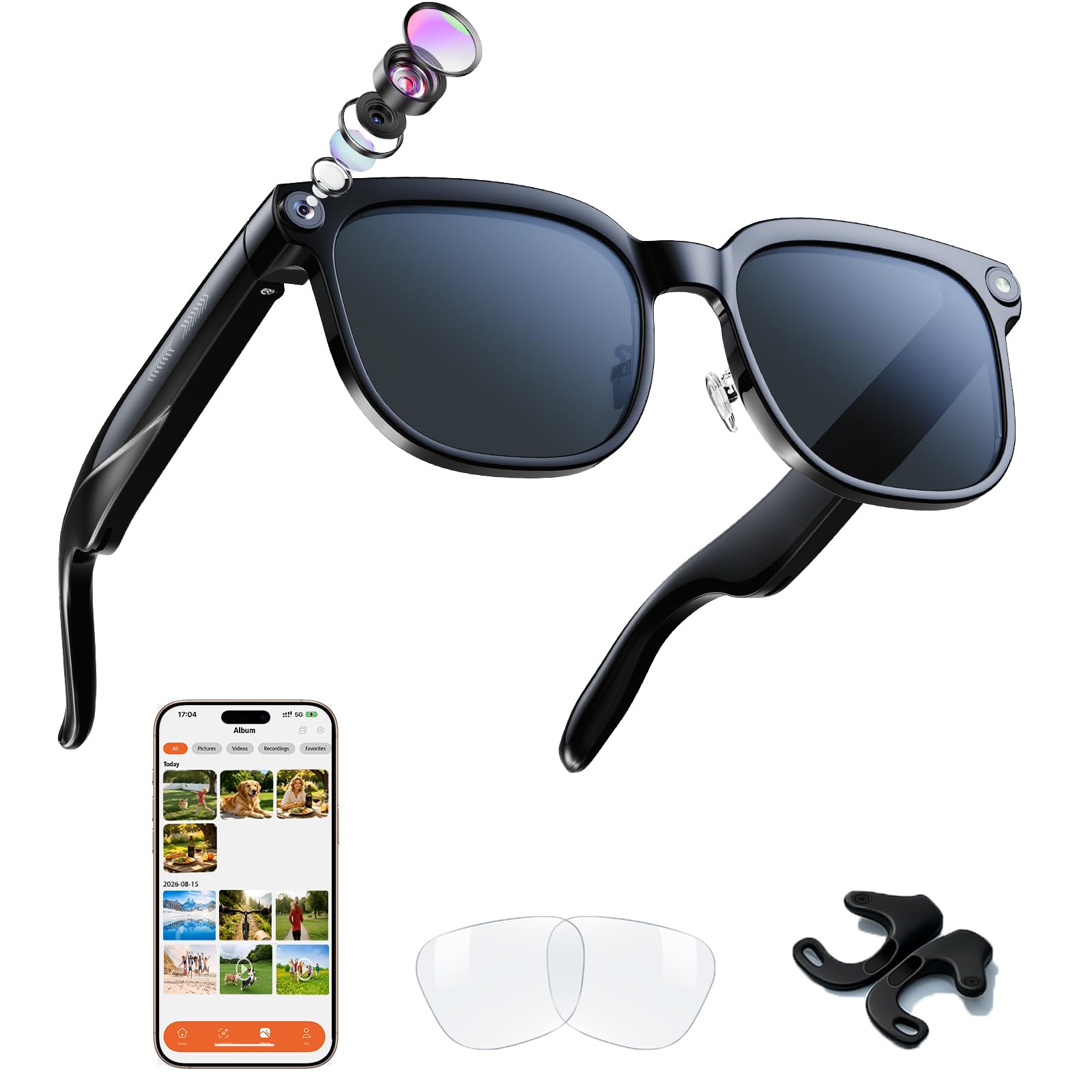 Photo 1 of CJkao AI Smart Glasses with 8MP Camera