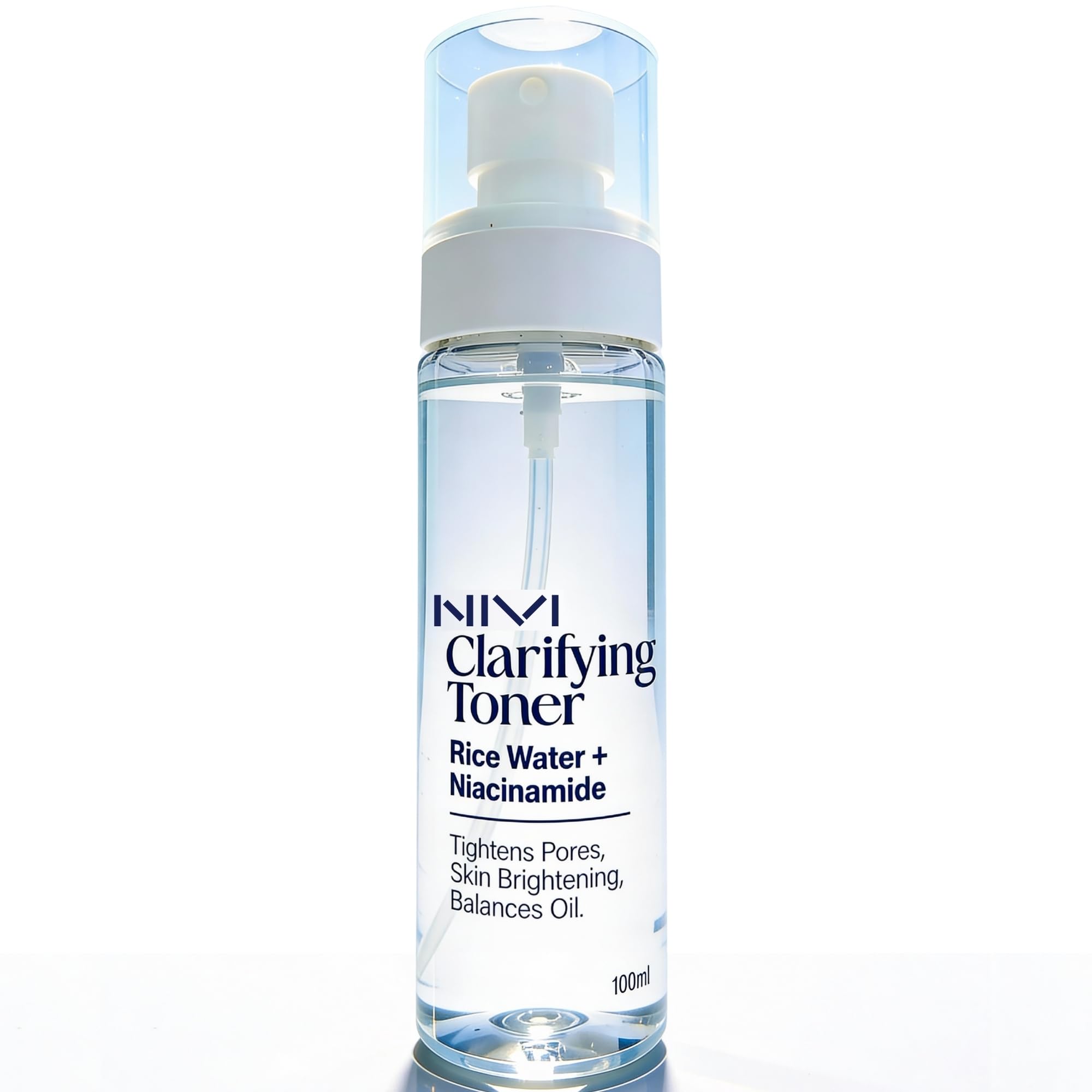 NIVI Clarifying Toner with Rice Water & Niacinamide | Hydrating Face Toner for All Skin Types | Helps Balance Oil & Refresh Skin | 100ml-image-1