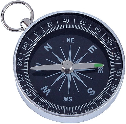 Bússola de Bolso Prata Portátil Prata Bússola de Bolso para Acampamento Ao Ar Livre Caminhadas Navegação Esportiva