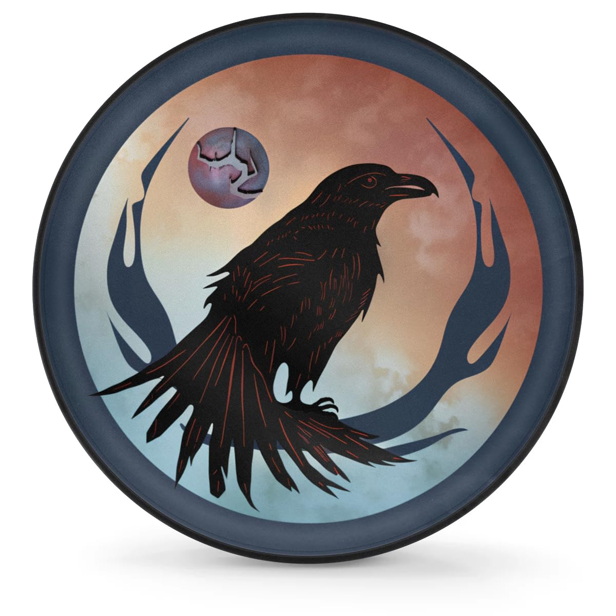 Spare Tire Cover for RV Trailer, Crow Pattern Tire Covers Universal Fit for Travel Trailer Camper Jeep RV SUV Truck Waterproof Wheel Cover (17 inch for Diameter 31” - 33”)