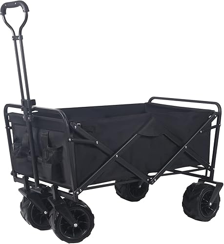 Sdhwds Carrito plegable multiusos plegable con ruedas universales todo terreno carrito portátil de gran capacidad carrito de jardín de playa para