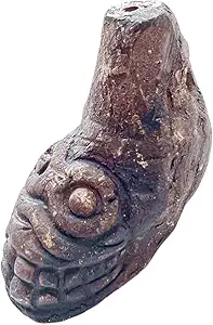 Aztec Death Whistle, Up To125+ Decibels Loud Real Screaming Aztec Death Whistle Loudest Authentic Human Authentic Human Ehecachichtli Sounding Screams War Whistle (Dark Grey)