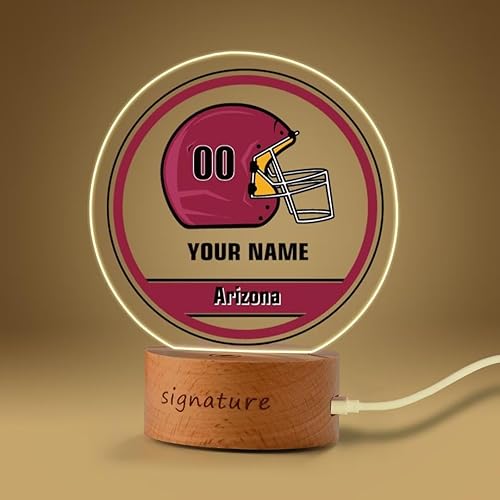 Luz nocturna de fútbol personalizada, lámpara LED de ciudad personalizada, nombre y número personalizados, regalo para Navidad, decoración de