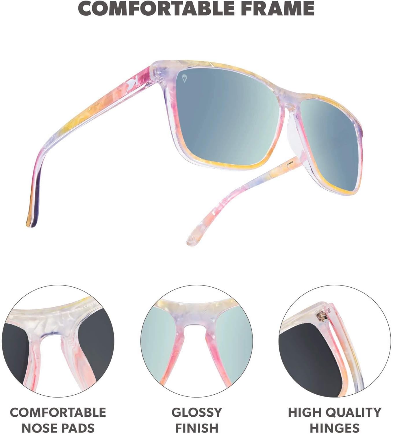 Knockaround Fast Lanes Polarized Lightweight Sunglasses for Men & Women - UV400 Protection