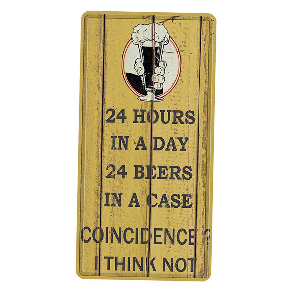 ELECTROPRIME Shabby Chic Metal Tin Sign Beer Hour Kitchen Dining Bar Cafe Wall Art Decor