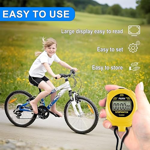 Miniatura 2 de Cronómetro con cuenta regresiva, cronómetro digital de operación simple para deportes, botón de alarma de cuenta regresiva, batería AAA cambiable de