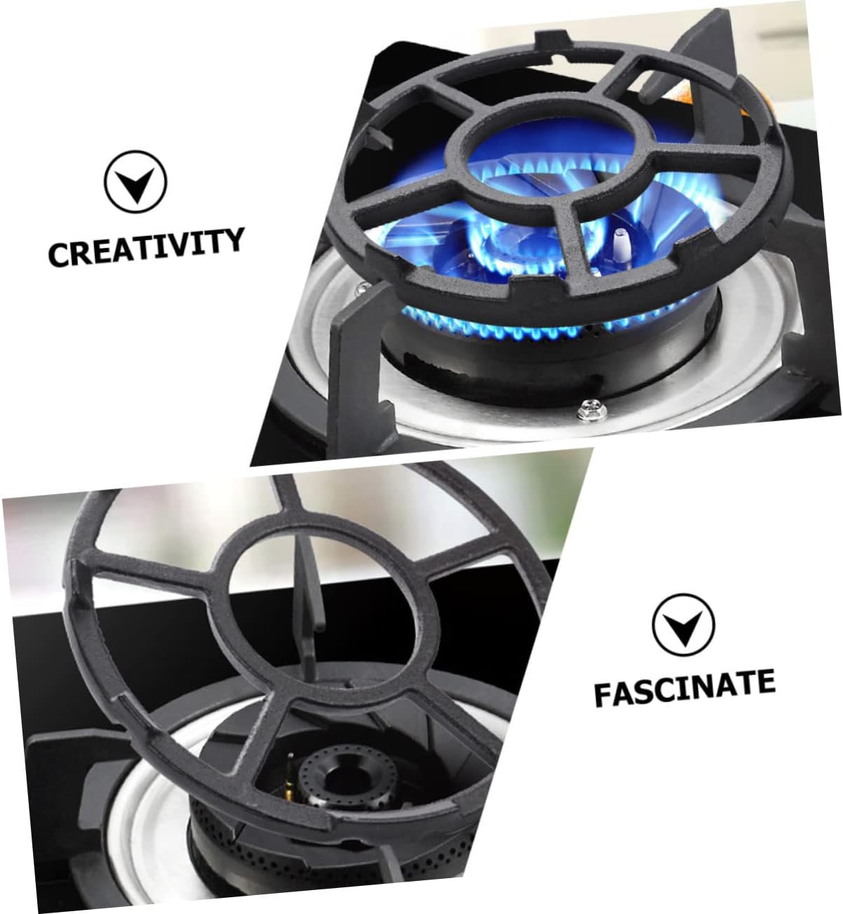 2pcs Stable Gas Stove Pot Bracket Wok Stand for Gas Hob Milk Pot Rack Stove Ring