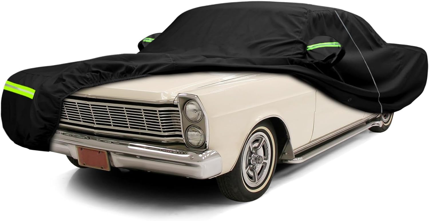 SAPUBK Waterproof Car Cover Compatible with 1960-1974 Ford Galaxie 500 XL Starliner Fairlane Sedan Coupe Hardtop All Weather