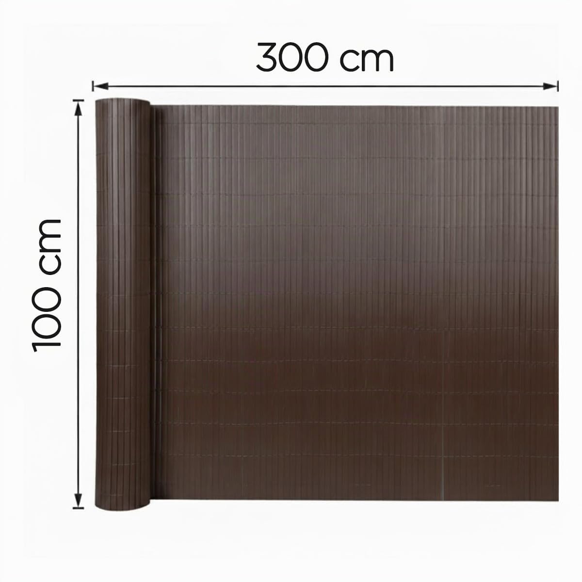 PEGANE Canisse Brise Vue en PVC Tube Plat,Clôture Protection pour Jardin terasse Balcon Coloris Marron foncée - Hauteur 100 x Longueur 300 cm 1700g/m2
