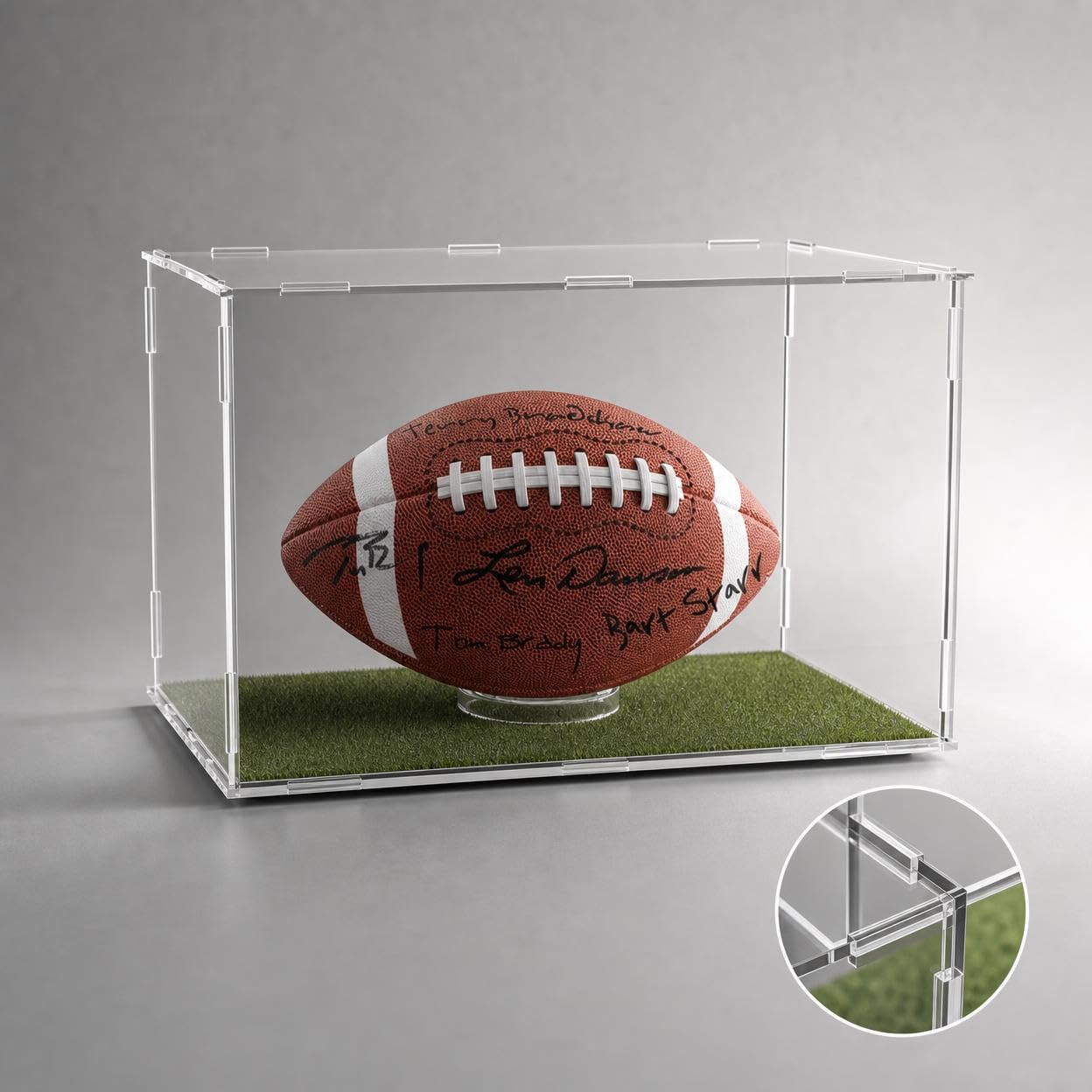 Contenitore Acrilico Trasparente con Supporto Scatola per Pallone da Nera Inserto Sintetica Adatto a Esposizione, 30 * 20 * 20cm