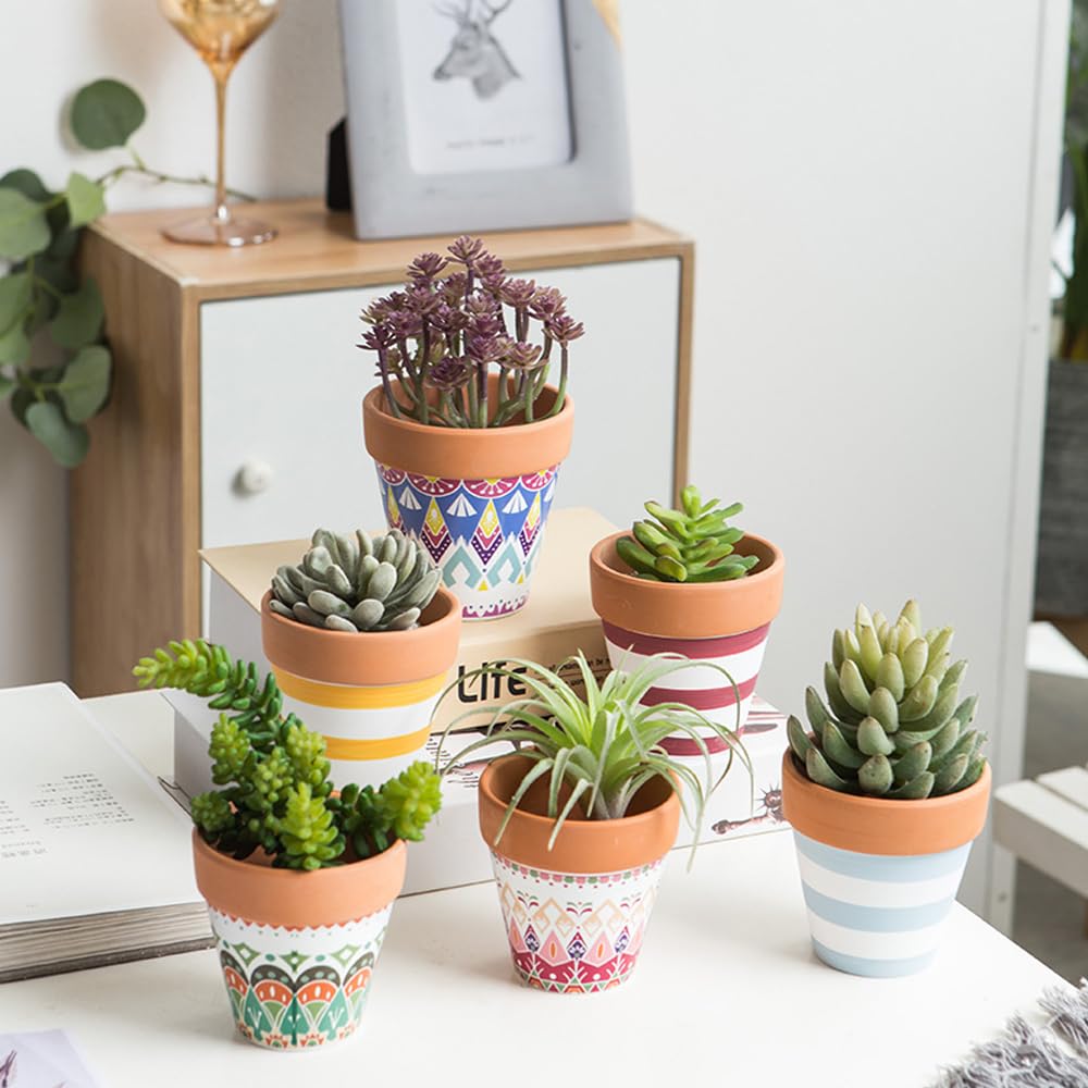Foreverup 24Pcs Terracotta Plant Pots, 4 x 4.8CM Small Terracotta Plant Pots with Drainage Holes - Image 3