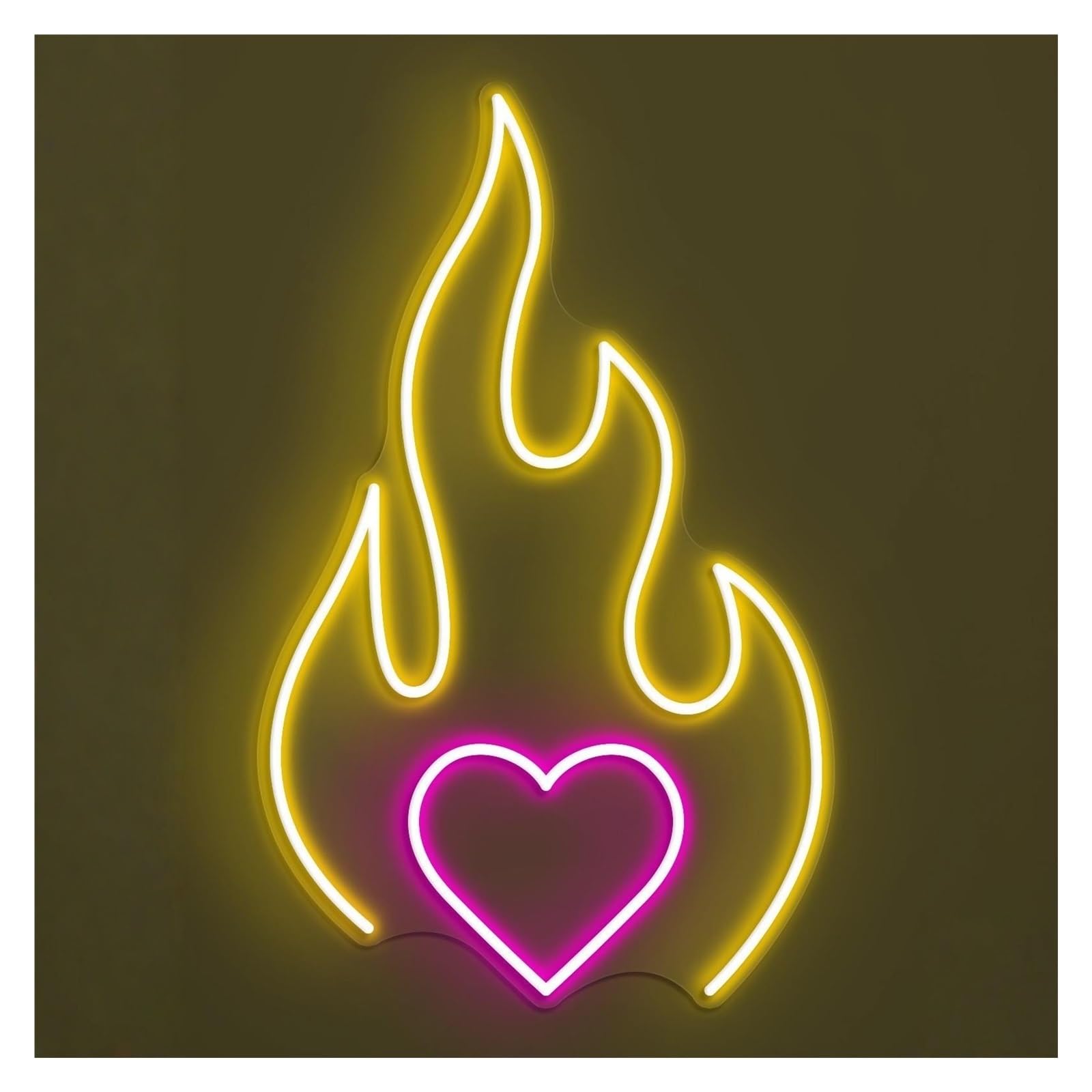 RONGCH Hanging Art Signs Burning Love Neon Sign, Suitable for Wedding Cafe Decor with Brightness Adjustable 38cm