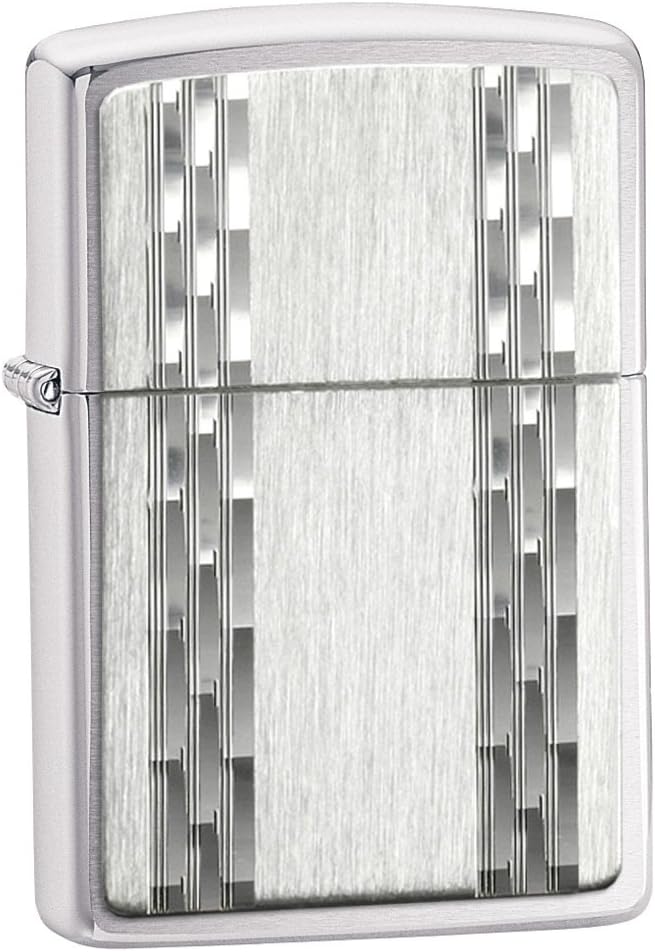 Zippo Lighter Vertical Diamond Cut, Brushed Chrome