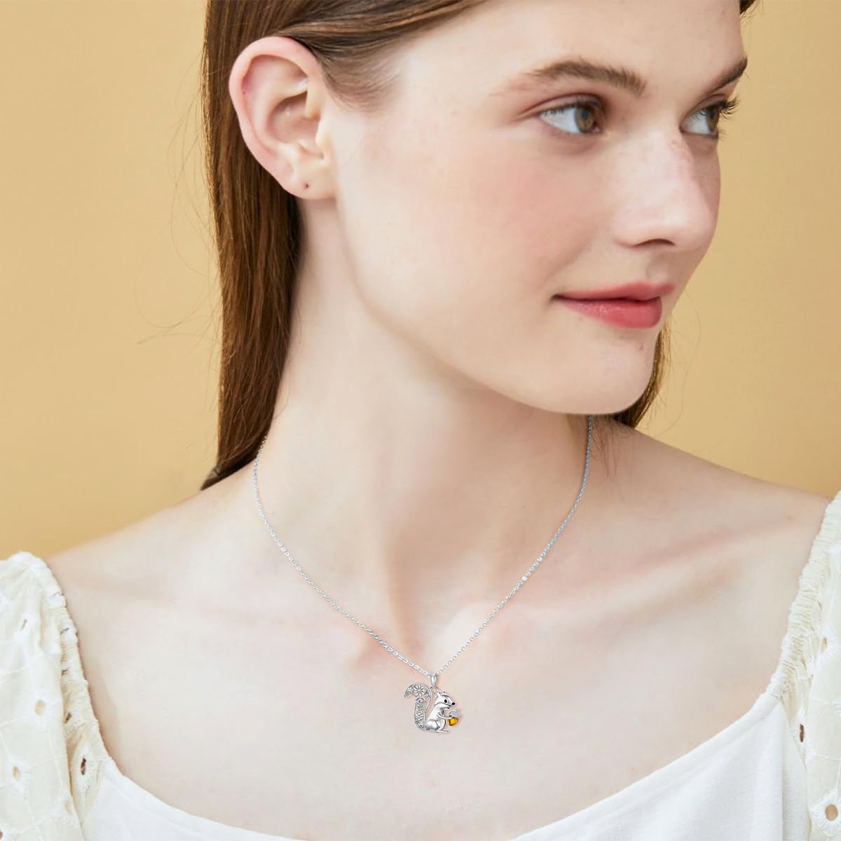 ONEFINITY Kolibri/Panda/Eule/Eichhörnchen/Pfau/Waschbär Kette 925 Sterling Sliver Tier Anhänger Kolibri Schmuck Geschenk für Damen