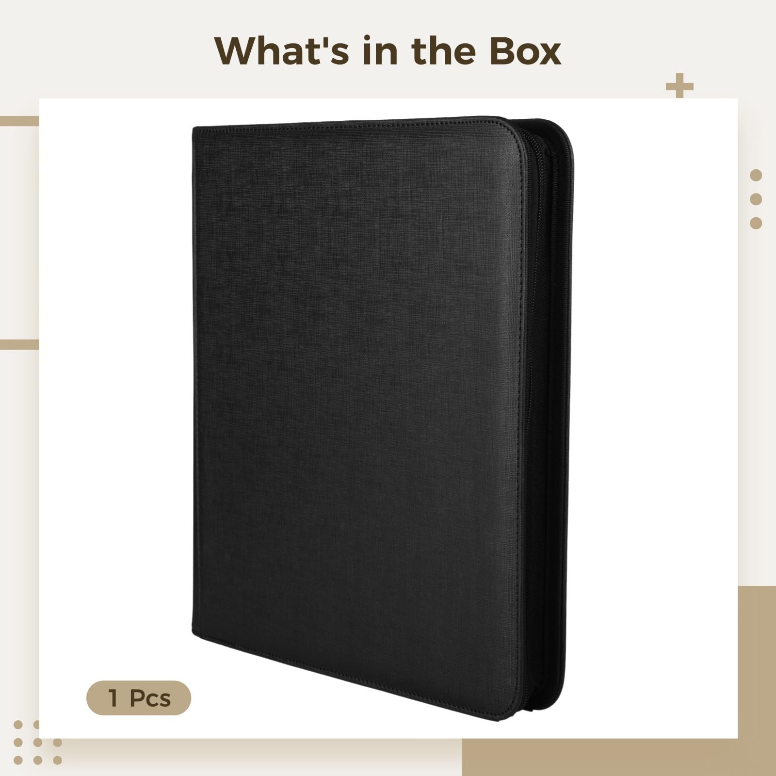 Raccoglitore per album per carte collezionabili, 12 slot per pagina, capacità di 480 carte, copertina in pelle PU, design con inserto laterale, adatto a molti giochi di carte