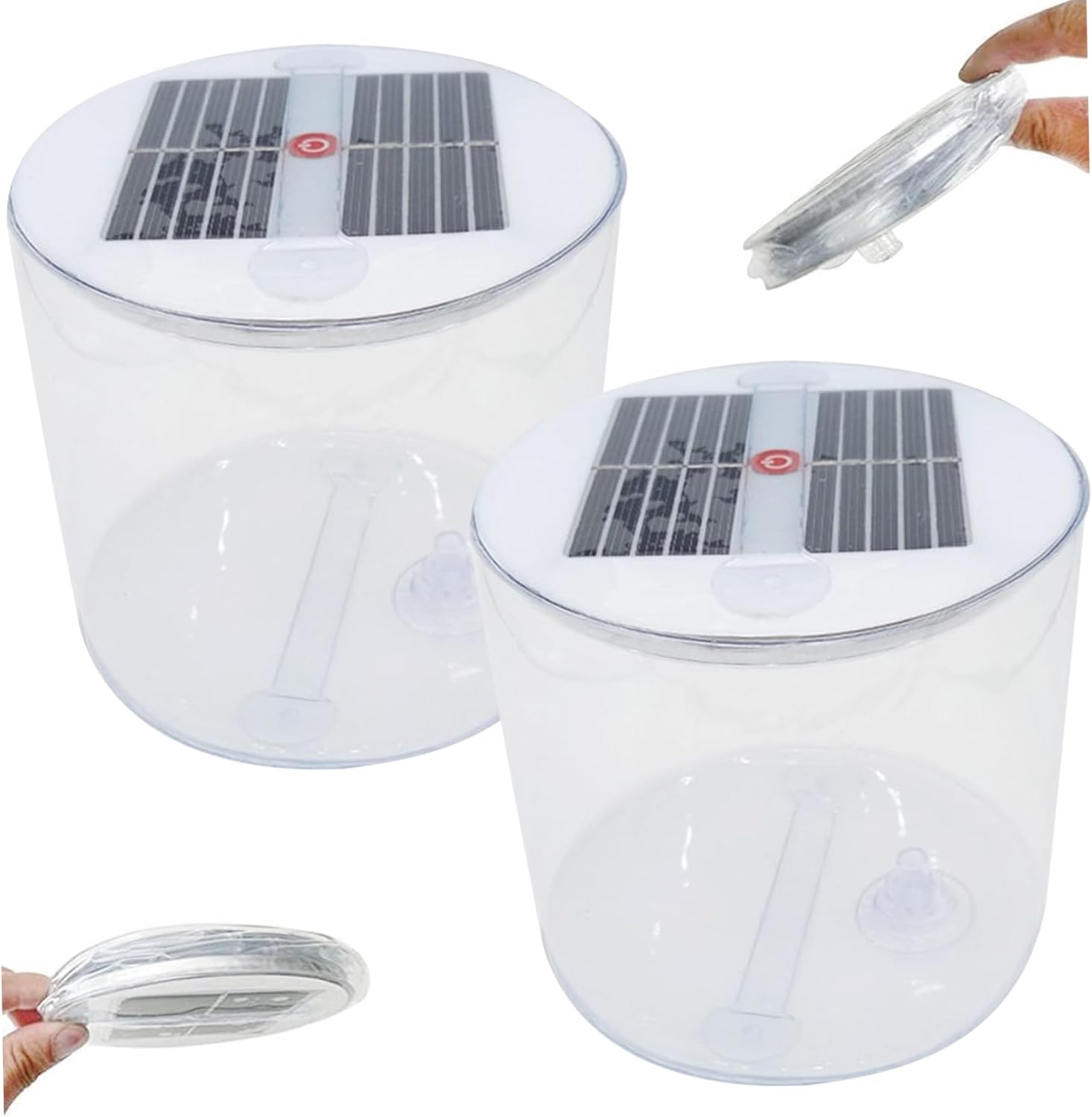Solar Camping Lantern 2Pcs Waterproof Inflatable Solar Lantern Portable Warm White Light Solar Powered Lantern Foldable Solar Lamp with Handle for Camping, Hiking, Travel,Solar Powered Lantern