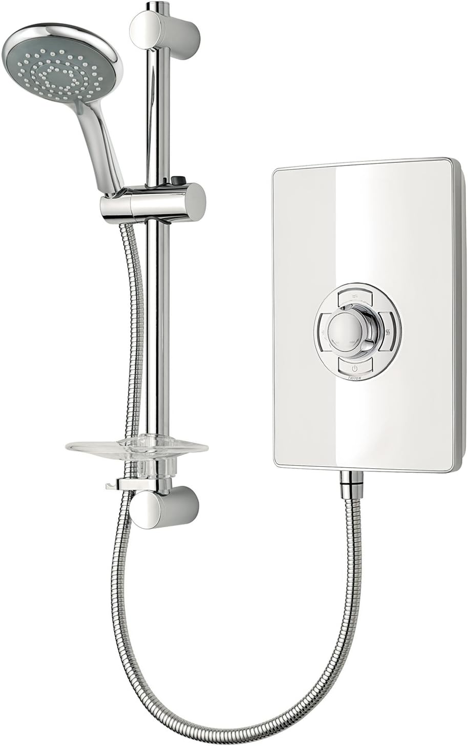 Gloss white Triton Collection 2 8.5kW electric shower with chrome showerhead