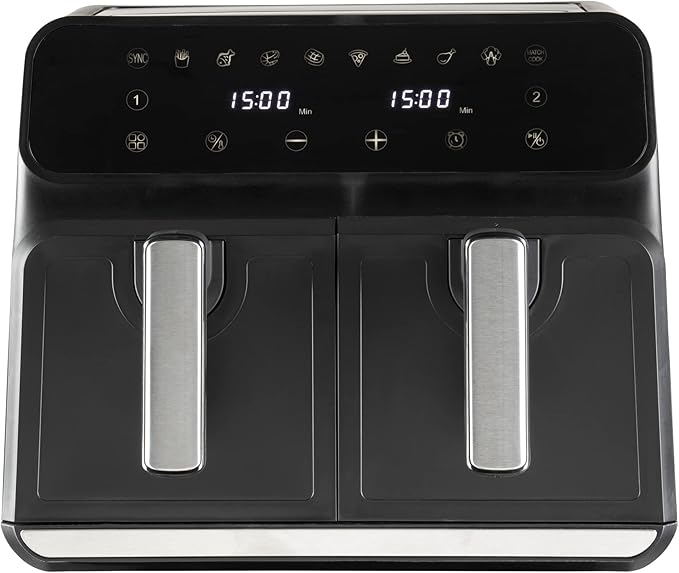 Daewoo Digital Double Draw Air Fryer, With Sync Cooking Function To Match Draw Times This Is Daewoo Digital Double Draw Air Fryer, With Sync Cooking Function To Match Draw Times This Is