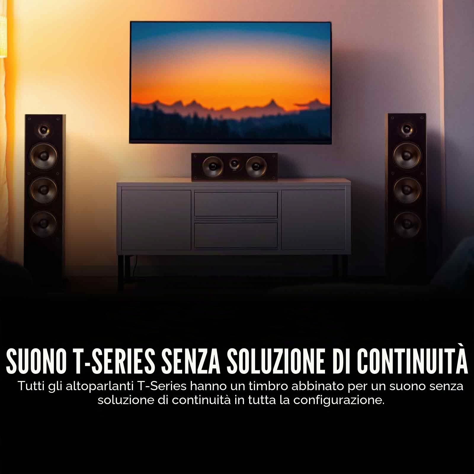 Polk Audio T50 - Altoparlante da Pavimento, 4 Vie, Colore Nero