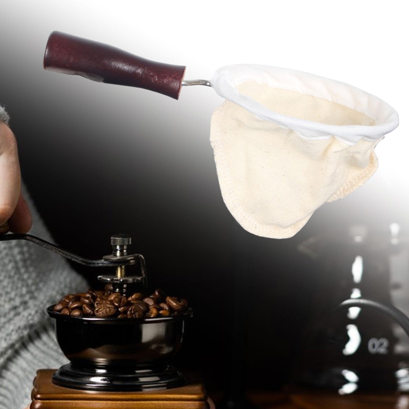 rockible 4 Filtri Da Caffè in Tessuto Riutilizzabili con Manici, per La Preparazione Del Caffè con Il Metodo a Goccia, Ideali per Viaggi E Uso Domestico, 4 pezzi