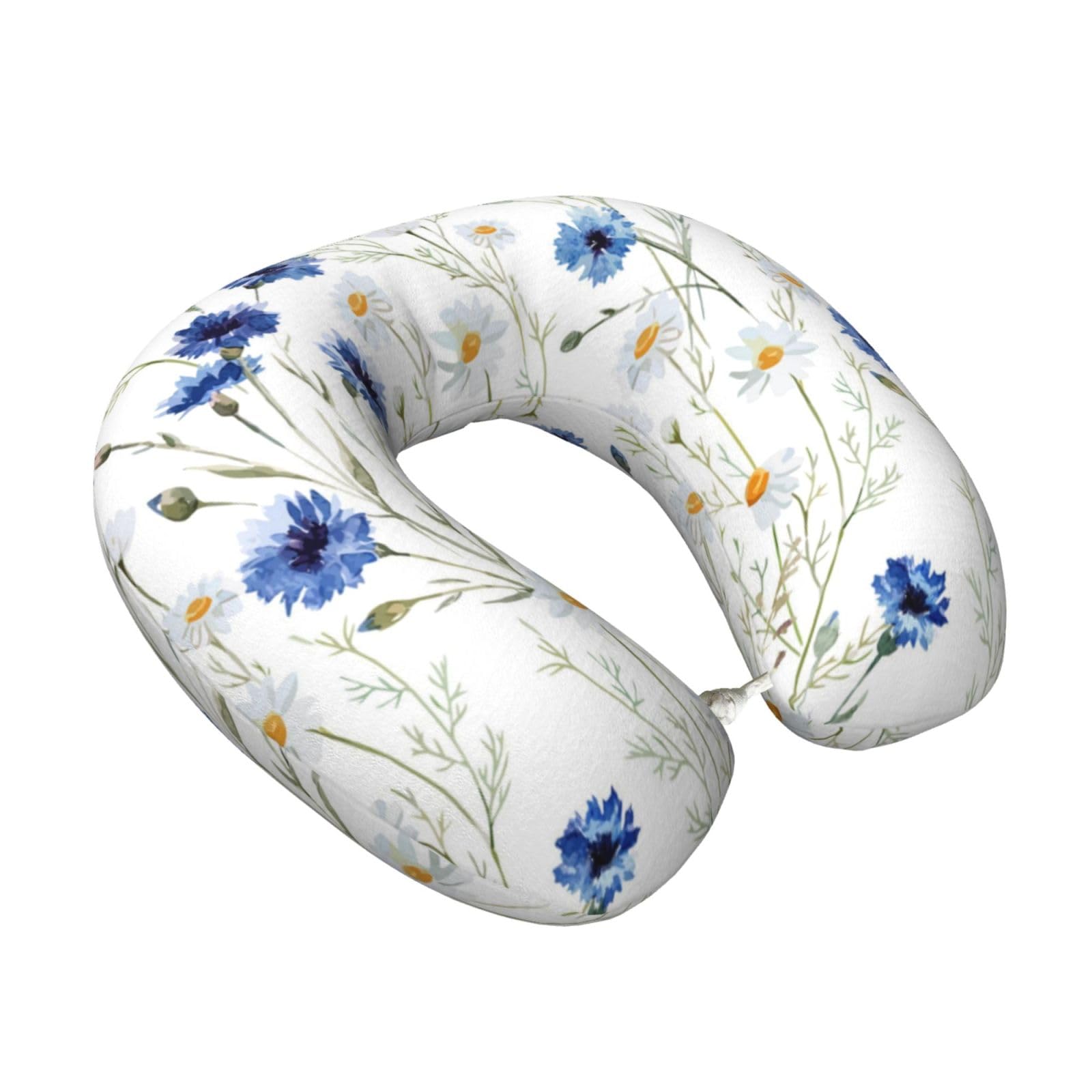 LKYMOH Hand Drawn Flower, Travel Neck Pillow U-Shaped Memory Neck Support Soft Comfortable With Washable Cover For Airplane Car Traveling and Office
