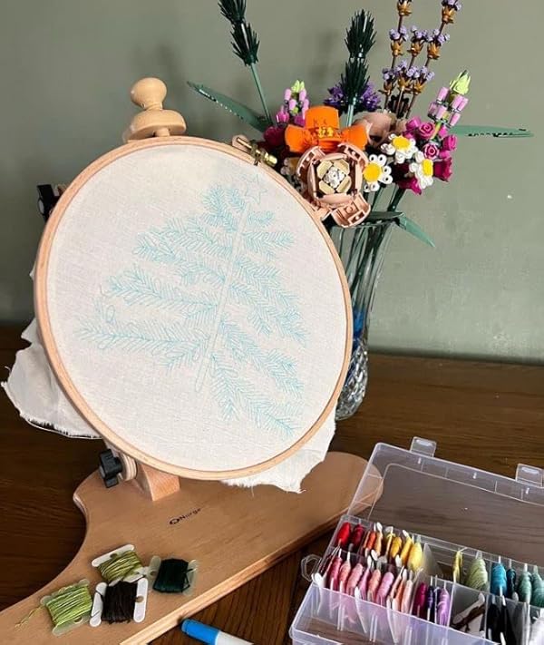 Nurge Adjustable Embroidery Table Stand, Cross Stitch Hoop Stand, Embroidery Hoop Holder. Hand Polished Natural Wood (190-4 Embroidery Stand) by Nurge - Image 4
