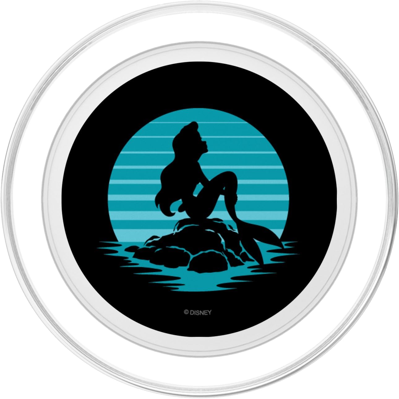 Disney The Little Mermaid Ariel Silhouette in Blue PopSockets MagSafe PopGrip for iPhone