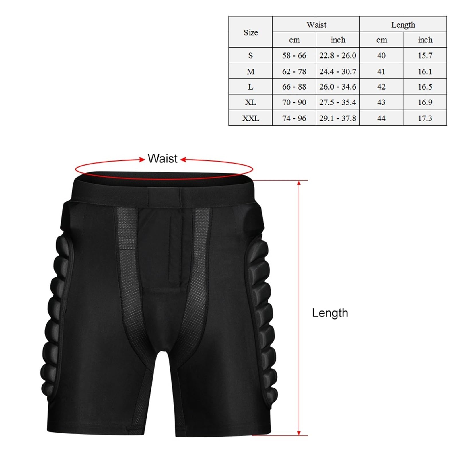 Ski Hüftprotektor Hüftprotektoren-Shorts mit Polsterung for Snowboarden, Skaten, Skifahren und Reiten